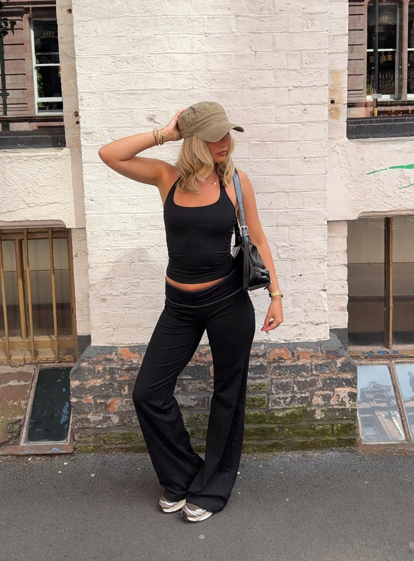 Kobee Jersey Flare Pant Black / Grey | Princess Polly
