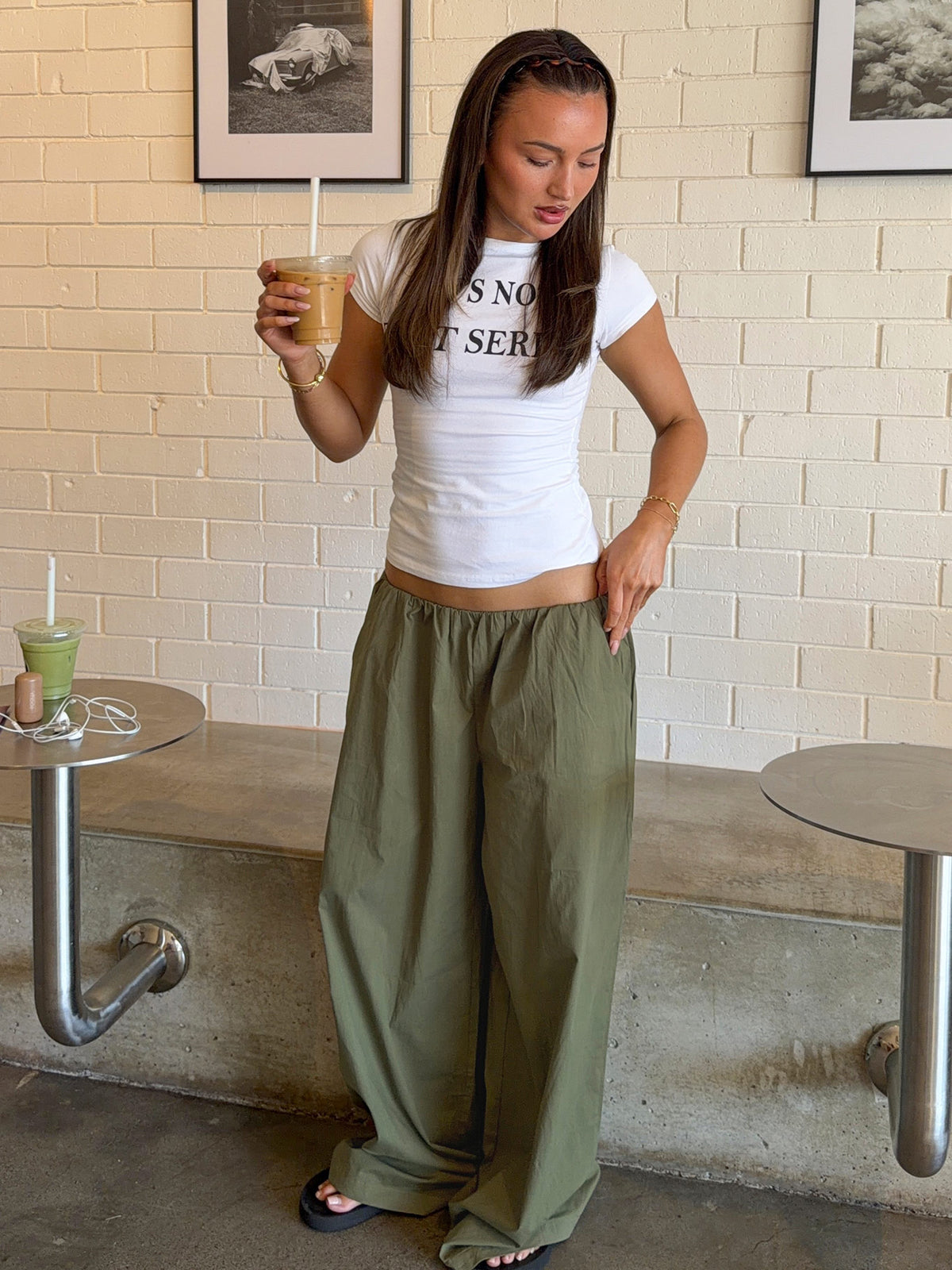 Lunea Concealed Waistband Pants Khaki