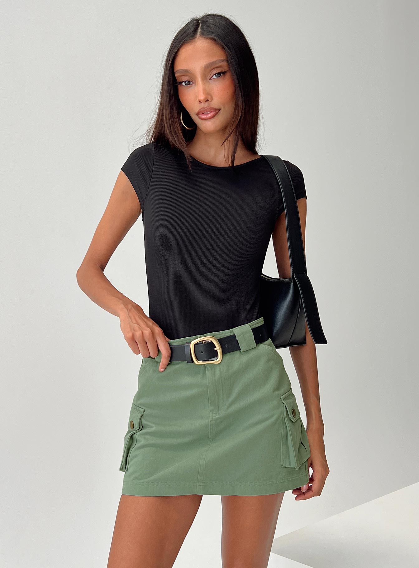 Green skirt mini hotsell