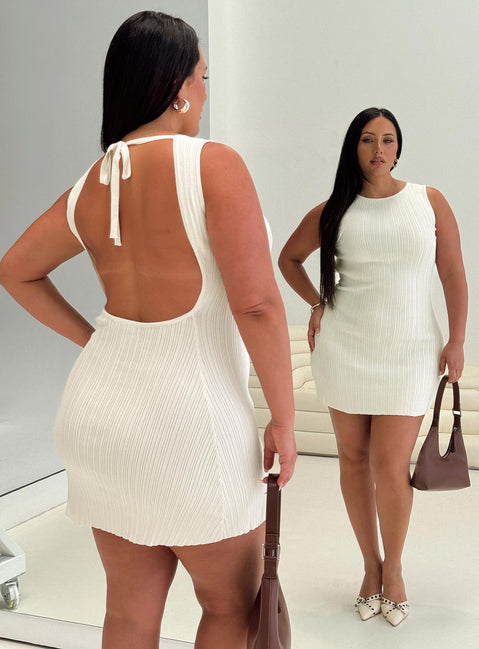 Mayok Mini Dress Cream Curve | Princess Polly Mayok Mini Dress Cream Curve | Princess Polly