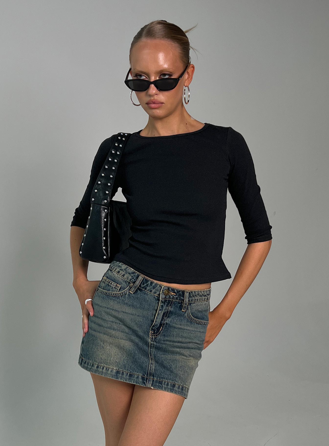 Elaia Sleeve Top Black