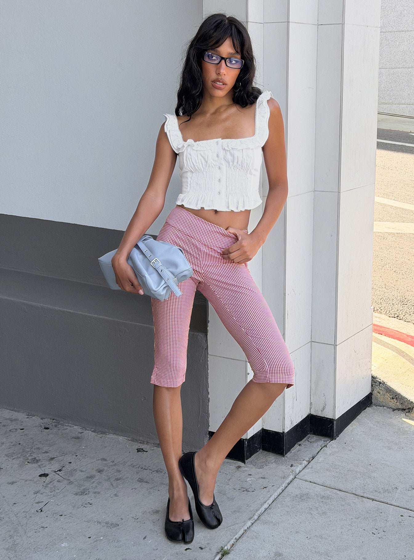 Rossie Capri Pants Red Gingham | Princess Polly