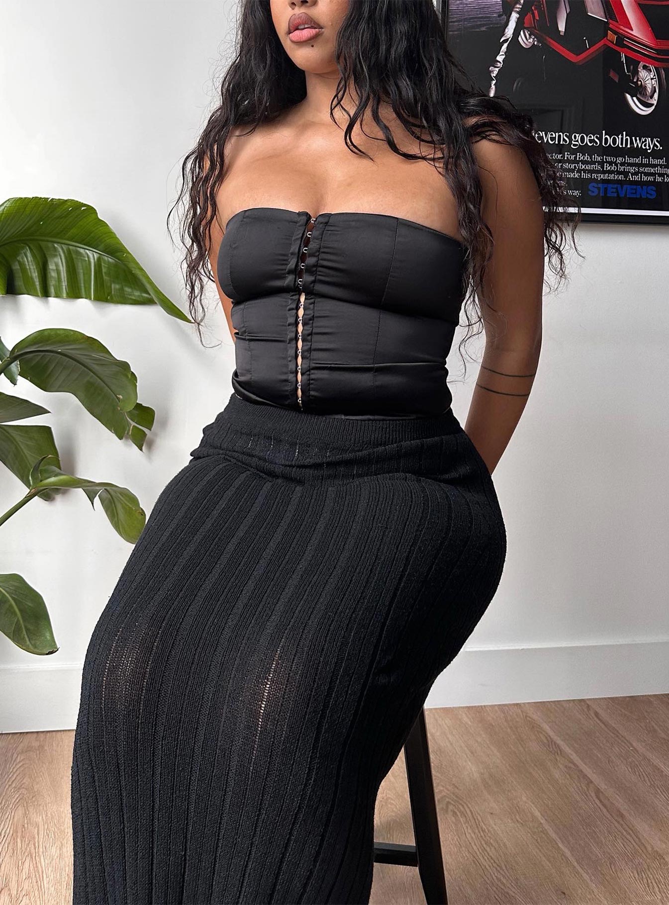 product Santorini Knit Maxi Skirt Black Princess Polly  Maxi 