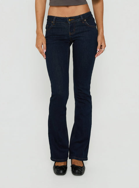 Naketa Ultra Low Rise Bootleg Jeans Raw Denim