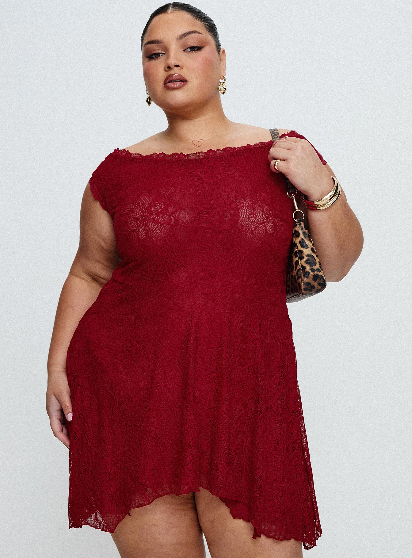 La Dolce Vita Lace Mini Dress Red | Princess Polly