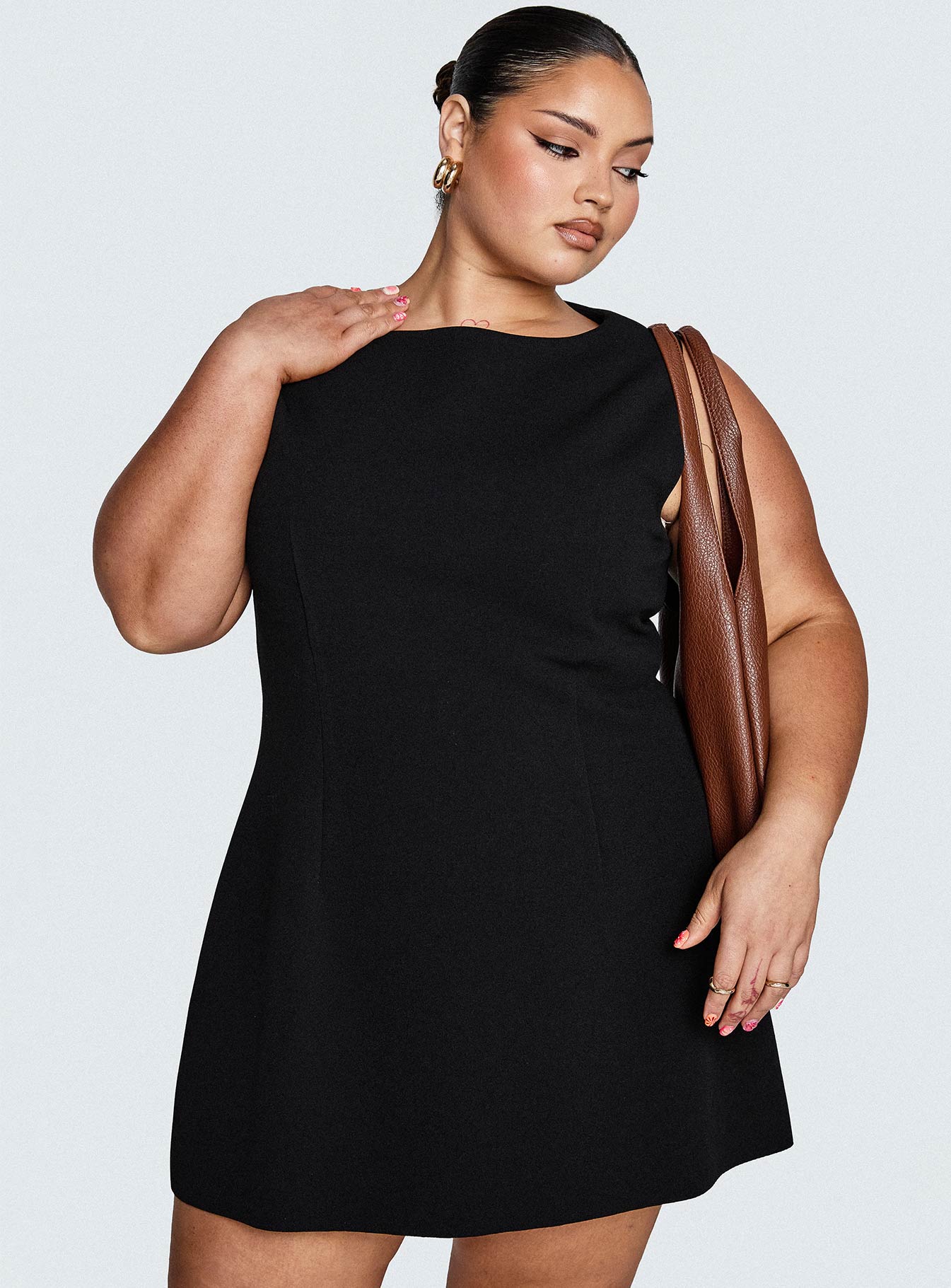 Anse Mini Dress Curve | Black | Womens | Princess Polly Lower Impact Anse Mini Dress Curve | Black | Womens | Princess Polly Lower Impact