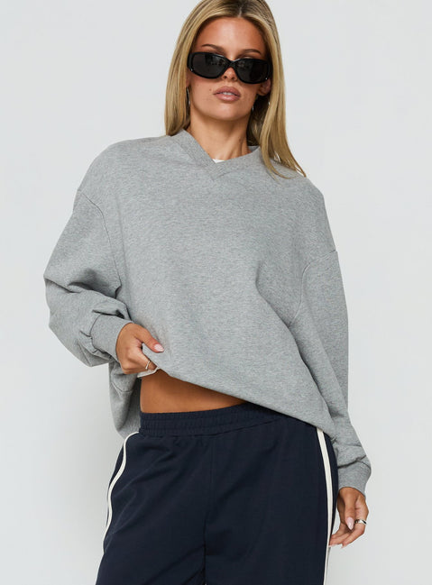 Opollo V Neck Jumper Grey Marle