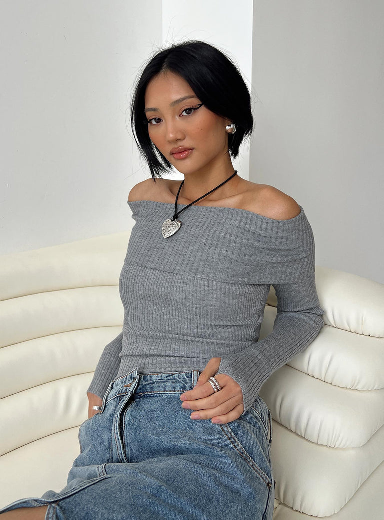 Morley Off Shoulder Sweater Burgundy | Princess Polly A Morley Off Shoulder Sweater Burgundy | Princess Polly A