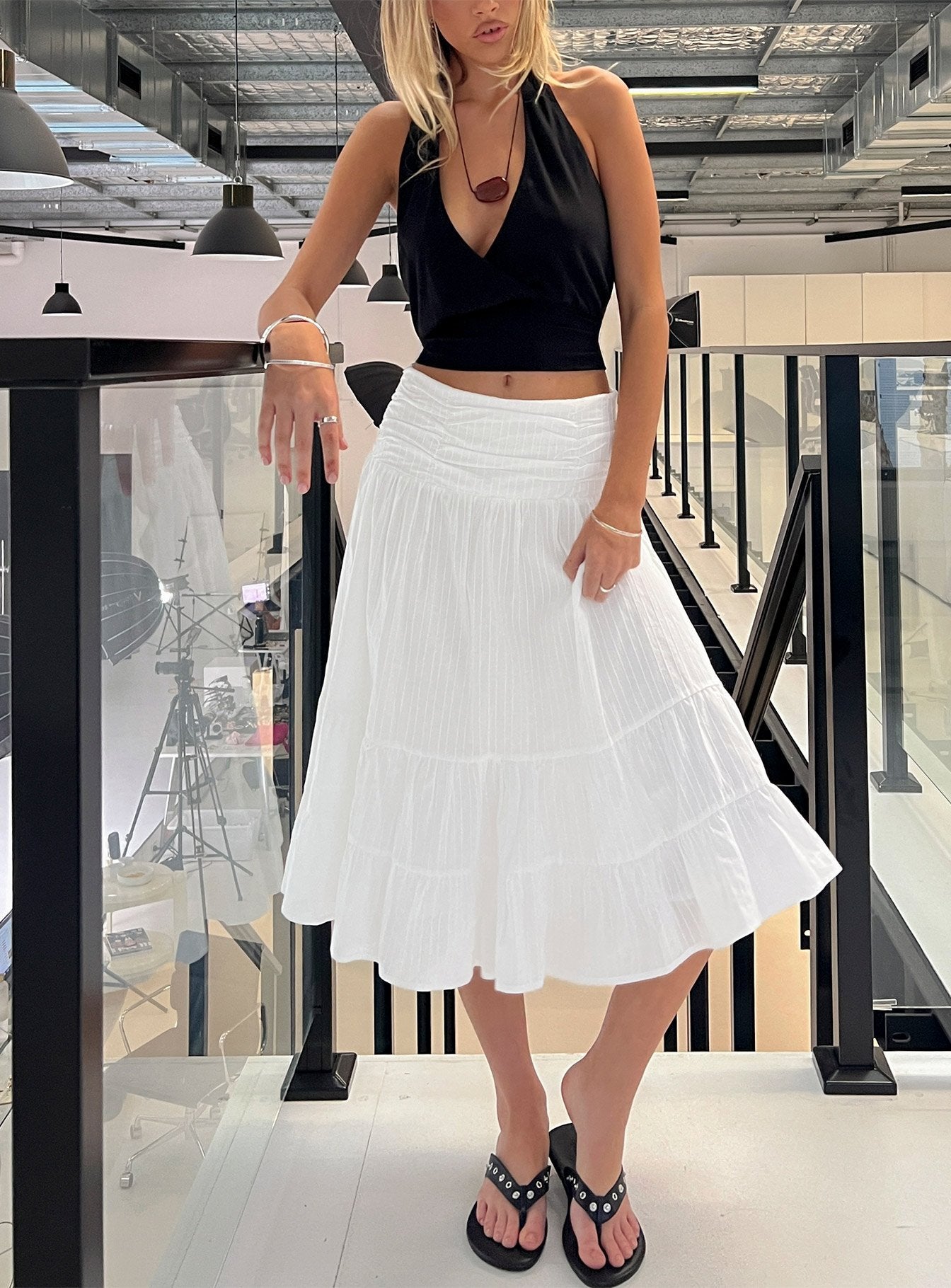 Silver Springs Midi Skirt White | Princess Polly