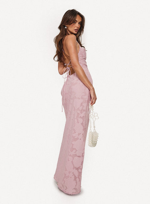 Celena Maxi Dress Light Pink Burnout | Princess Polly Celena Maxi Dress Light Pink Burnout | Princess Polly
