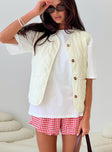 Little Things Quilted Vest Cream