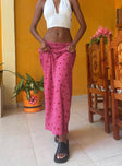 Front view of model wearing  front Gendling Midi Skirt Pink Floral Princess Polly  Maxi 