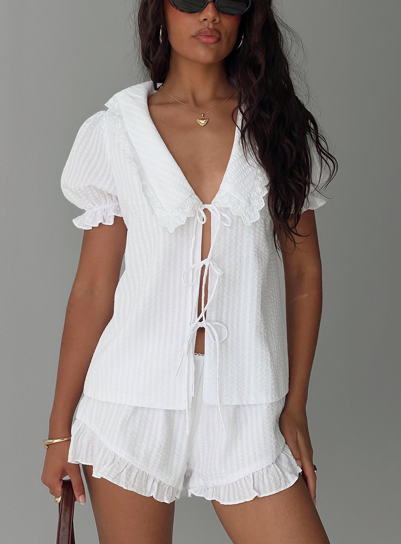 Eternal Sun Collared Set White | Princess Polly