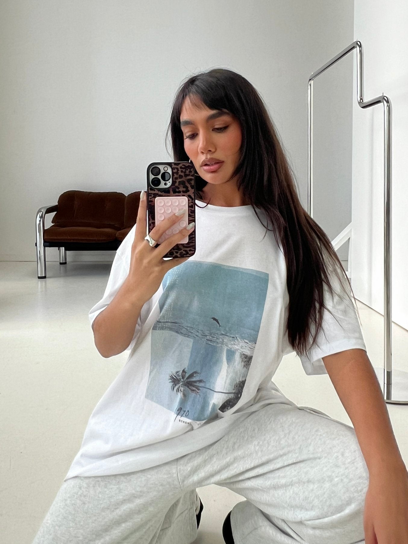 From Elsewhere Oversized Graphic Tee White | Princess Polly