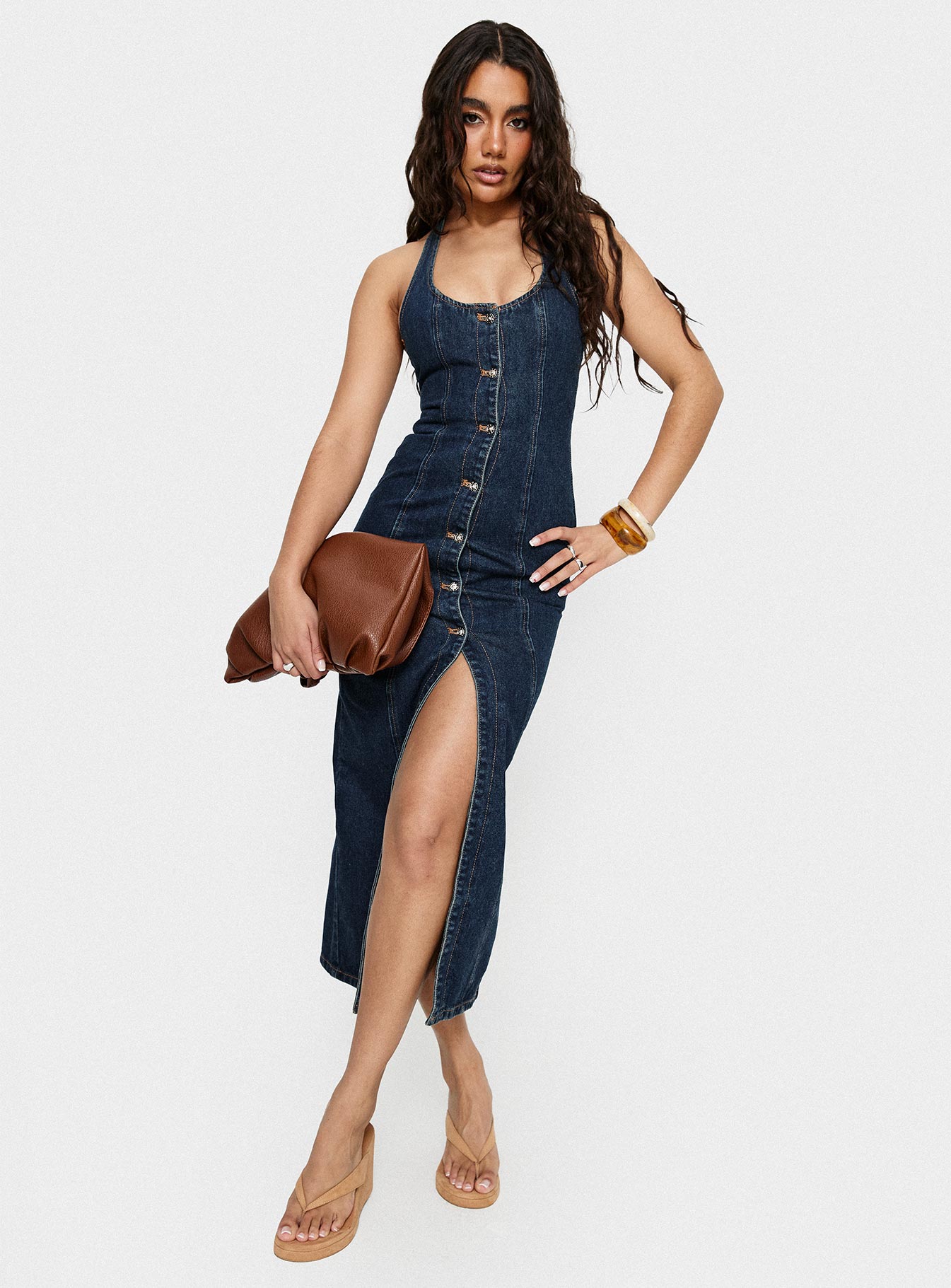 Kenny Maxi Dress Indigo | Princess Polly