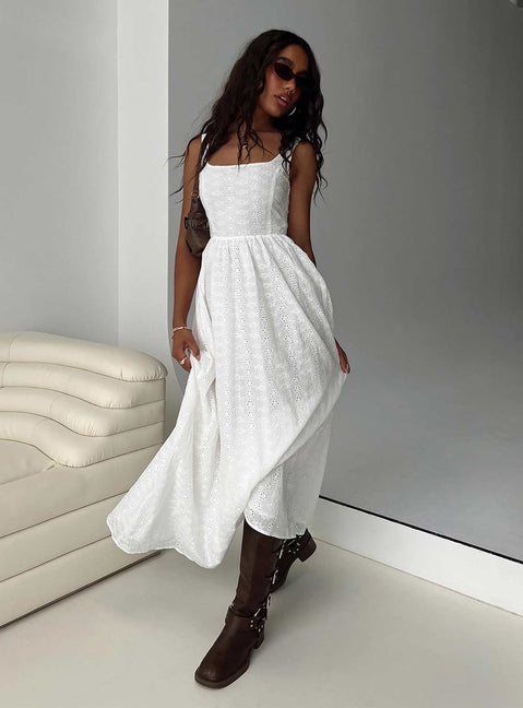 princess polly cartmel dress Cartmel Broderie Maxi Dress White