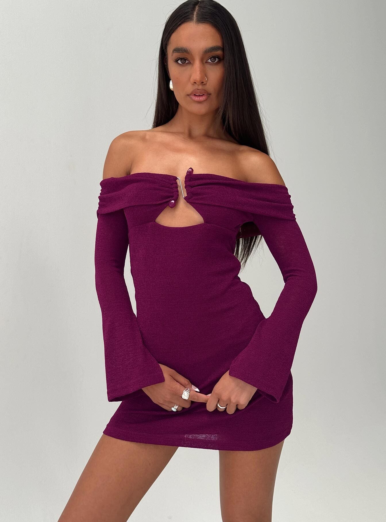Firenza Long Sleeve Mini Dress Purple | Princess Polly Firenza Long Sleeve Mini Dress Purple | Princess Polly
