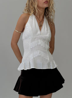 Follow Through Lace Trim Cami Top White