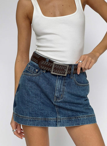 Gazelle Denim Skort Mid Wash