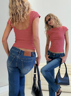 Nyren Low Back Boatneck Top Red Stripe