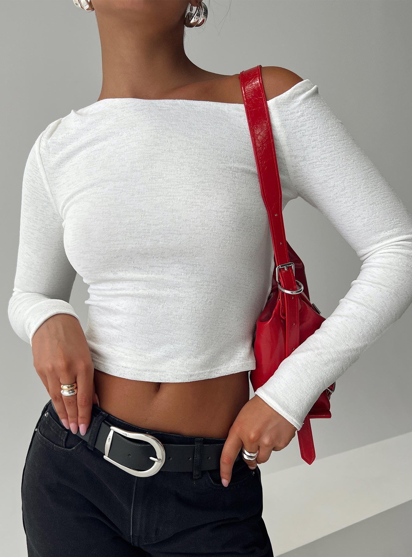 Malian long sleeve top white