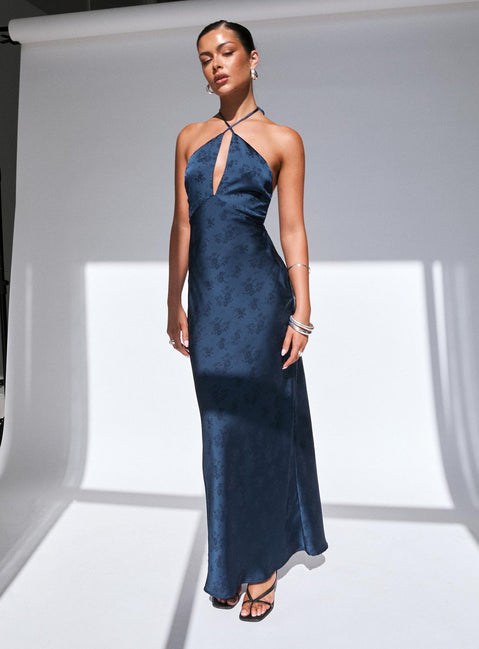 Limosina Halter Maxi Dress Navy | Princess Polly Limosina Halter Maxi Dress Navy | Princess Polly