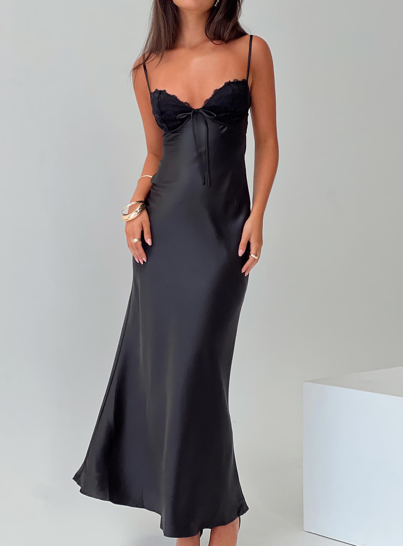 Fadyen bias cut maxi dress black