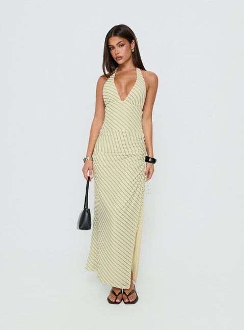 princess polly yellow halter dress Summer State Halter Maxi Dress Yellow