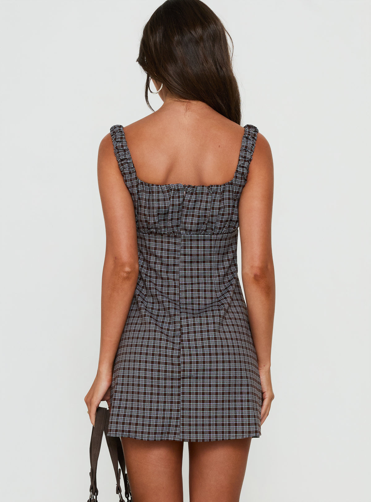 Donnamarie Mini Dress Brown Check