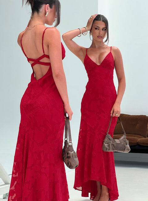 Cyrene Maxi Dress Red