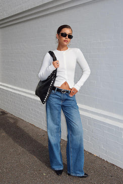 Serenitia Mid Rise Relaxed Jeans Mid Blue Wash Petite