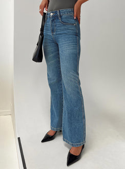 product Princess Polly High Waisted  Maudie Boot Leg Jeans Mid Wash