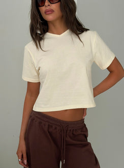 Dealia High V Boxy Tee Yellow