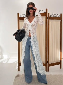 Long Nights Long Sleeve Lace Maxi Dress Moonlight