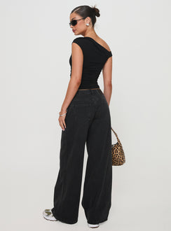 Ramos Low Rise Straight Leg Jeans Washed Black Petite