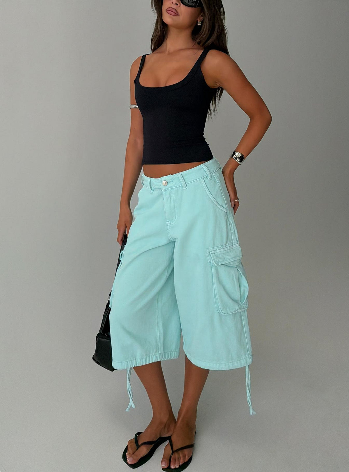 Hudsen Longline Cargo Shorts Turquoise