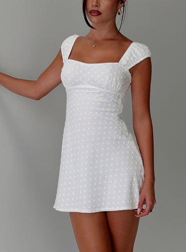 slim fit dress slacks Straplie Mini Dress | White | Womens main image 1