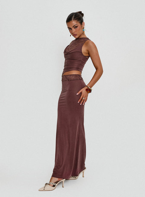 Vesperine Lace Maxi Dress Cocoa Brown Vesperine Lace Maxi Dress Cocoa Brown