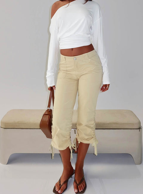 Hot Rod Capri Pant Beige