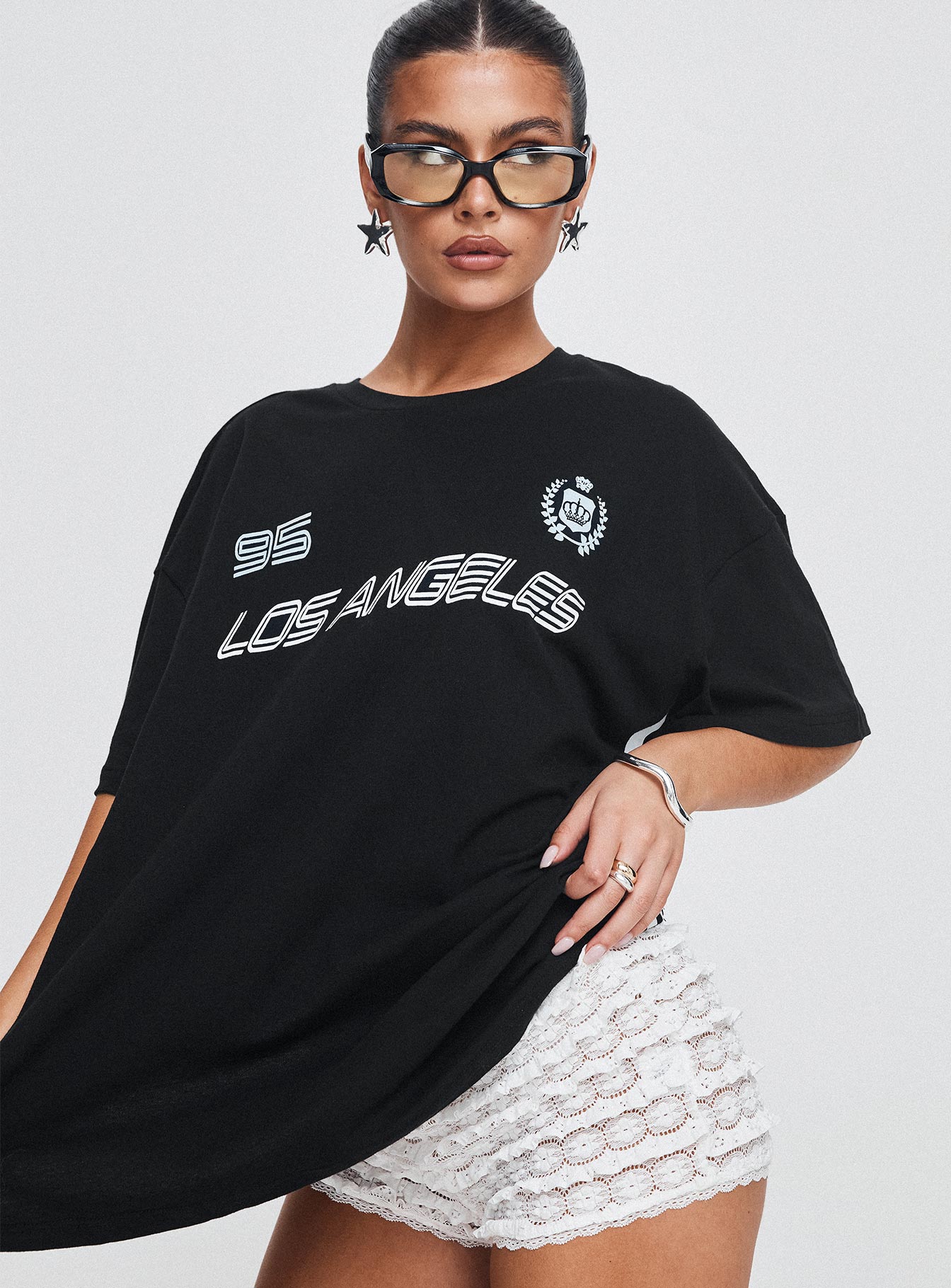 Goal la oversized tee black