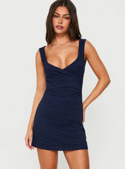 Visions Of Love Wrap Mini Dress Navy