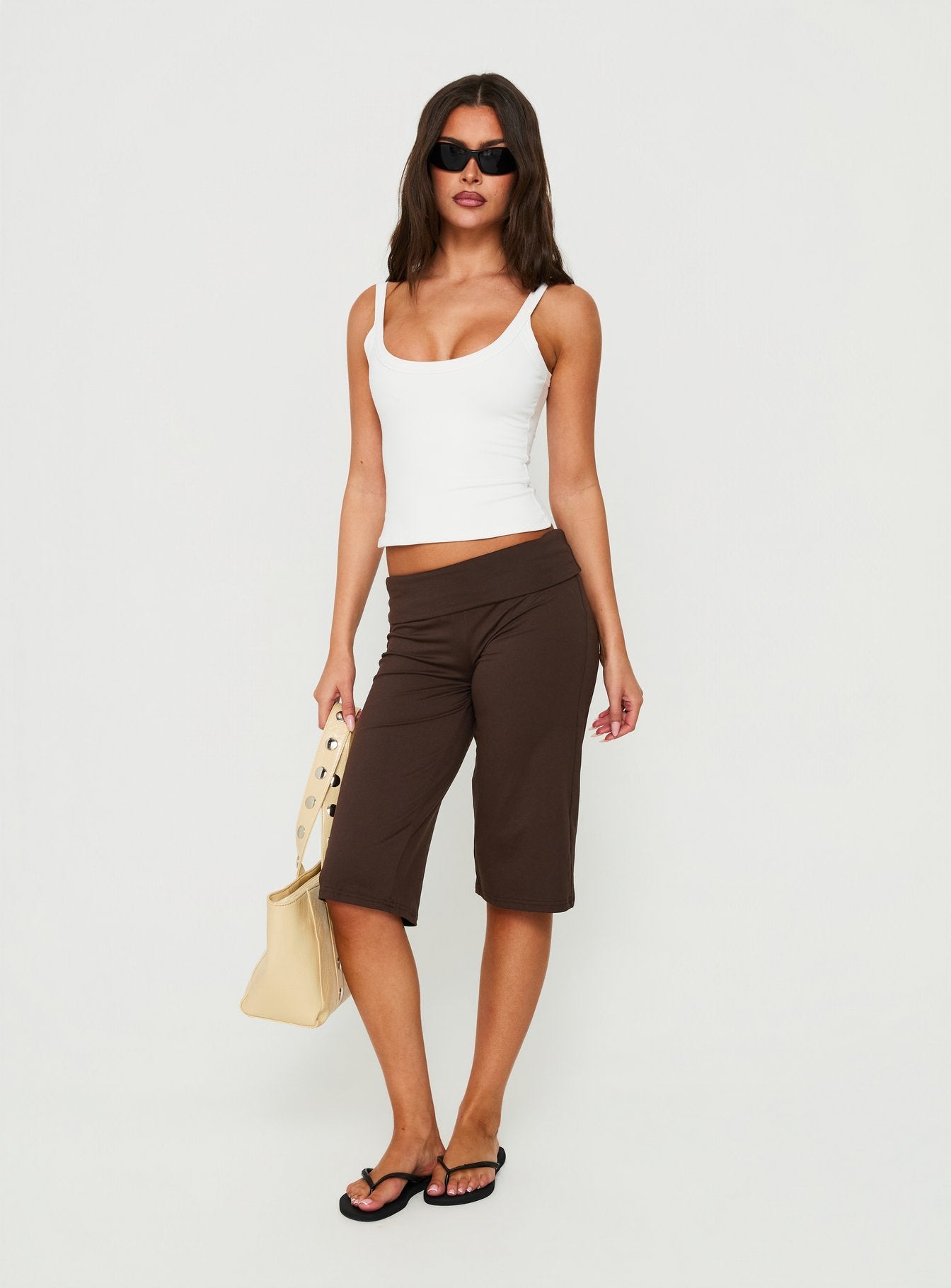 Laroy Folded Capri Pant Chocolate