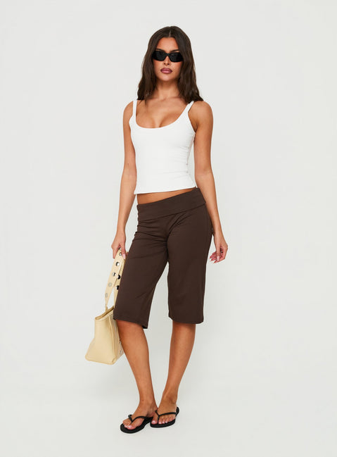 Laroy Folded Capri Pant Chocolate
