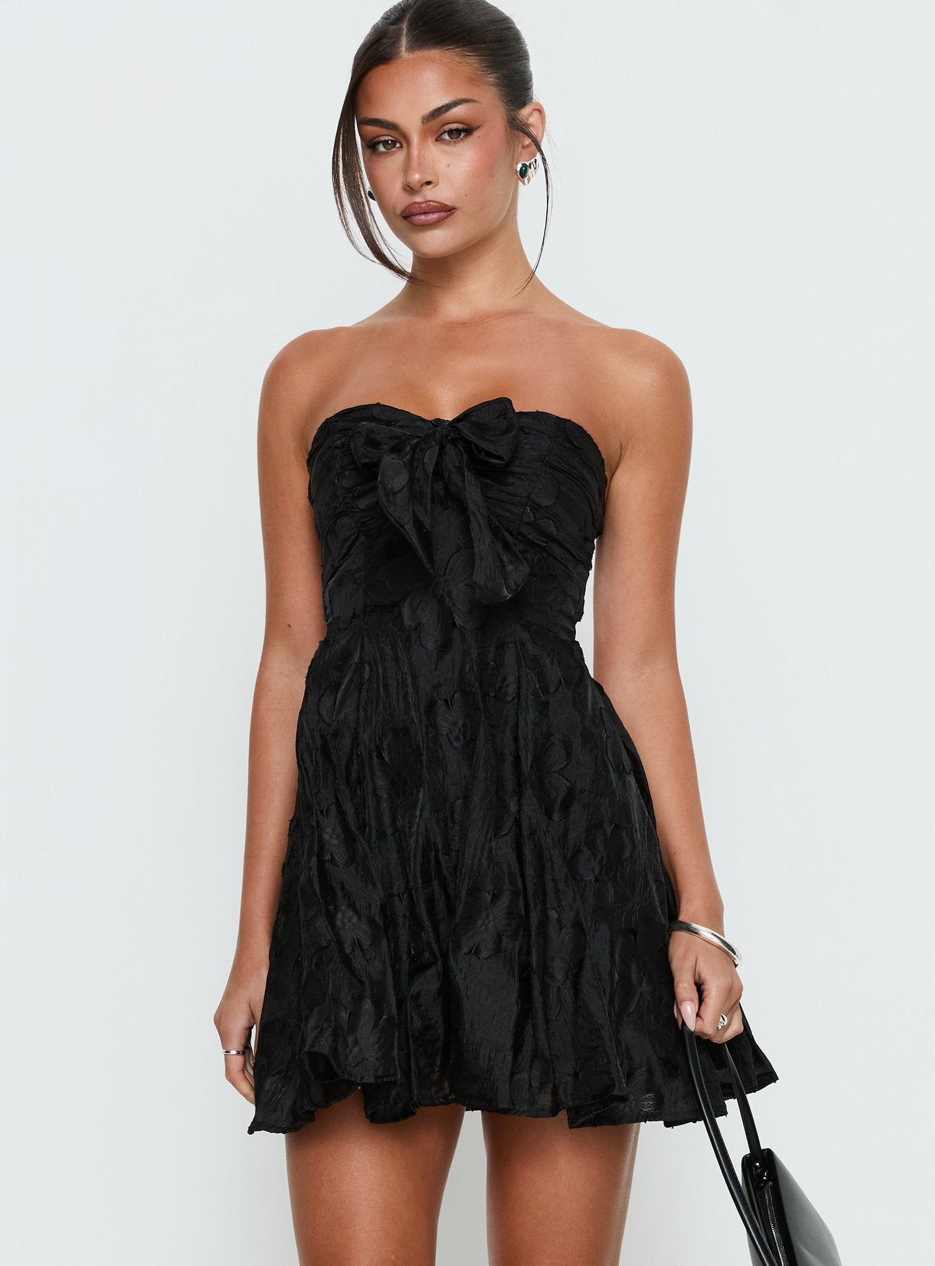 Loulani Strapless Mini Dress | Black | Womens | Princess Polly Lower Impact