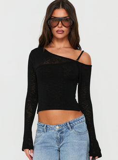 Rosca Layered Long Sleeve Top Black