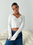 Long sleeve Top Crop style, sweetheart neckline Good stretch, unlined  Princess Polly Lower Impact