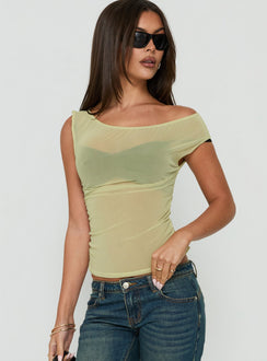 Tanjiro One Shoulder Top Green