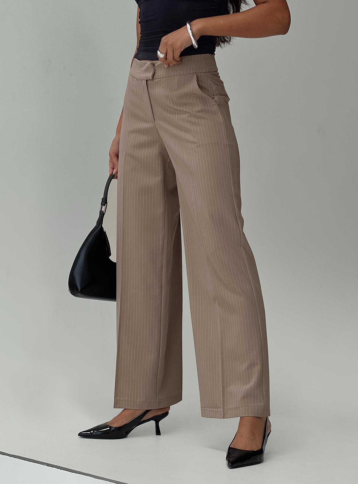 Jeller pinstripe pants beige pinstripe