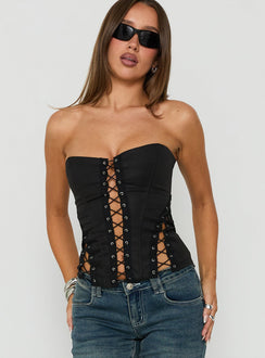 Eden Lace Up Corset Black
