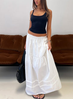 Meanna Tiered Maxi Skirt White